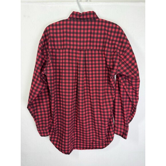 Chaps Ralph Lauren Flannel Ski Pass Shirt Mens Medium Red Black Plaid Vintage - Picture 4 of 9